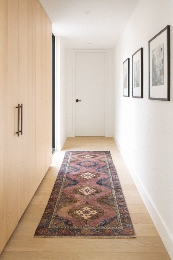 PurpleOushak Vintage Purple Oushak Runner 4'1"x13'