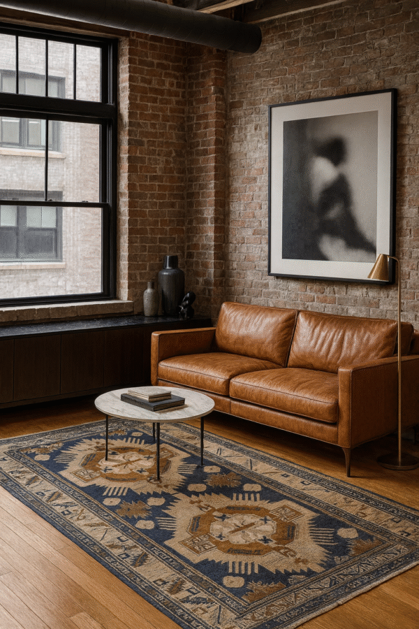 Hand-Knotted Vintage Turkish Oushak Rug 4'1" x 7'2"