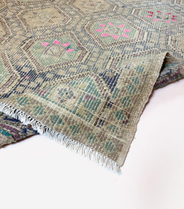 Hand-Knotted Vintage Turkish Embroidery Kilim 6'5" x 8'8"