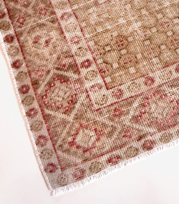 Hand-Knotted Vintage Turkish Oushak Rug 4' x 6'4"