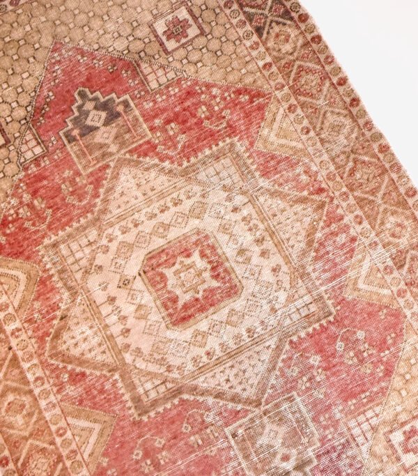 Hand-Knotted Vintage Turkish Oushak Rug 4' x 6'4"