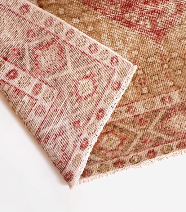 Hand-Knotted Vintage Turkish Oushak Rug 4' x 6'4"