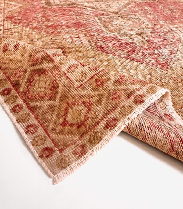 Hand-Knotted Vintage Turkish Oushak Rug 4' x 6'4"