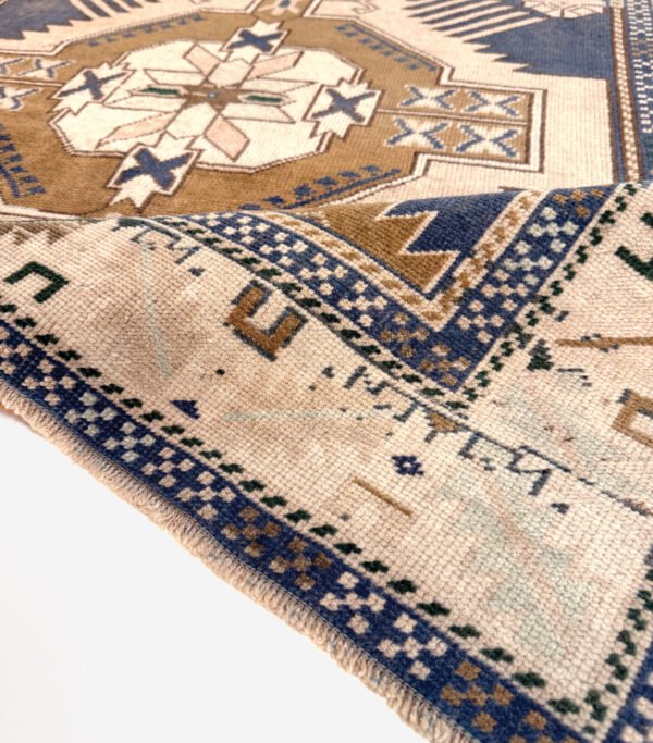 Hand-Knotted Vintage Turkish Oushak Rug 4'1" x 7'2"