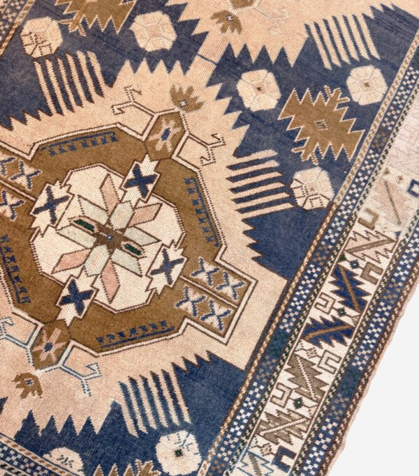 Hand-Knotted Vintage Turkish Oushak Rug 4'1" x 7'2"